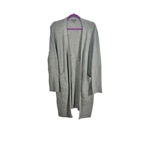 Size L APT. 9 Gray Ribbed Long Knit Cardigan Casual Sweater Open Front